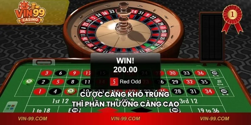 Cược càng khó trúng thì phần thưởng càng cao