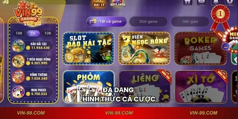 Đa dạng hình thức cá cược